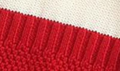 Ashmi And Co Isabella Ruffle Collar Colorblock Knit Cotton Bodysuit In Red
