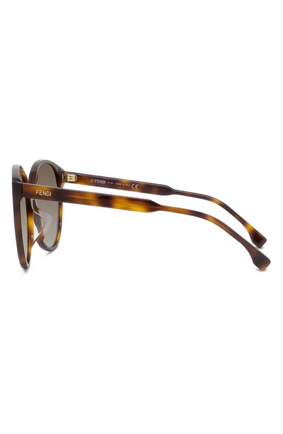 Shop Fendi The  Fine 59mm Round Sunglasses In Blonde Havana / Grad Roviex