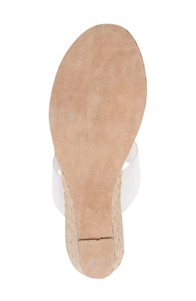 Andre Assous Anfisa Womens Leather Slip On Wedge Sandals In Clear