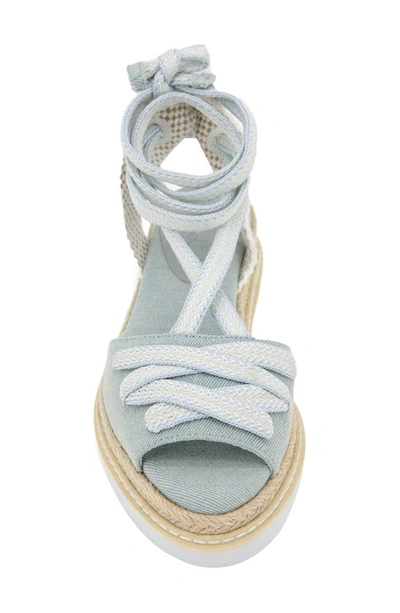Shop Splendid Fosca Ankle Tie Espadrille Platform Sandal In Denim