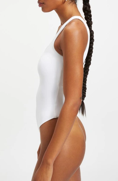 Shop Good American Modern Tank Thong Bodysuit In White001