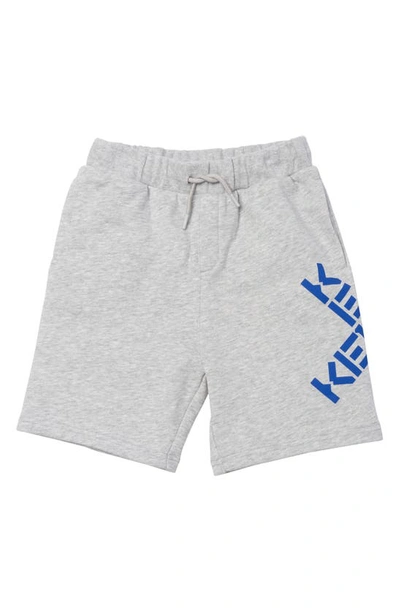 Shop Kenzo Kids' X Logo Bermuda Shorts In Light Grey Marl
