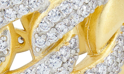 Shop Freida Rothman Cubic Zirconia Chain Ring In Gold And Silver