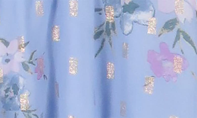 Shop Zunie Kids' Dot & Floral Smocked Waist Dress In Blue
