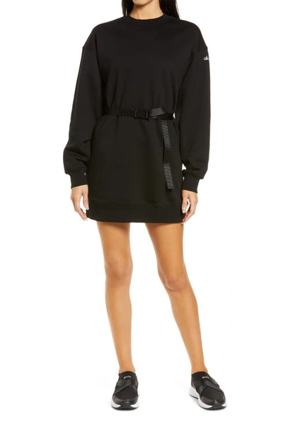 Alo Yoga Cityscape Cotton Blend Sweatshirt Dress In Black | ModeSens