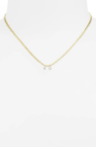 Shop Meira T Diamond Cross & Circle Charm Necklace In Yellow