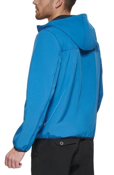 Shop Levi's Performance Hooded Rain Jacket In Blue
