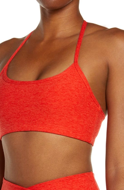 Shop Beyond Yoga Space Dye Slim Racerback Sports Bra In Redflower-scarlet