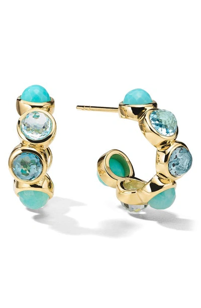 Shop Ippolita Lollipop Waterfall Hoop Earrings In Green Gold