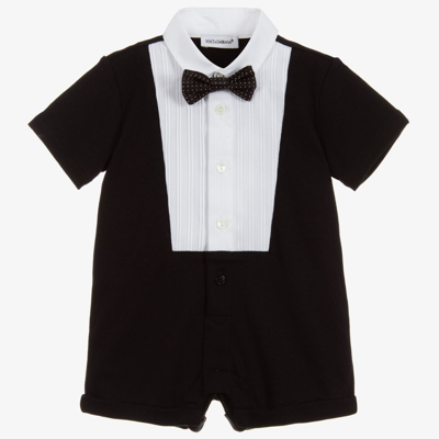Shop Dolce & Gabbana Black Tuxedo Cotton Shortie