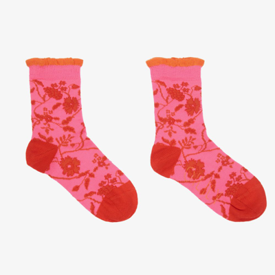 Shop Oilily Girls Pink & Red Cotton Socks