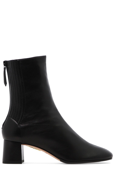 Shop Aquazzura Saint Honore Zipped Ankle Boots In Black