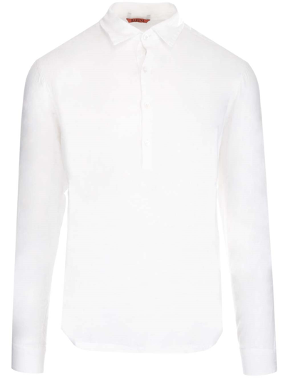 Shop Barena Venezia Barena Polo Neck Fine Knit Shirt In White