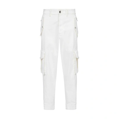 Shop Balmain Cotton Cargo Pants In 0fa Blanc
