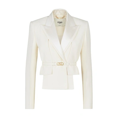 Shop Fendi Jacket In Blanc