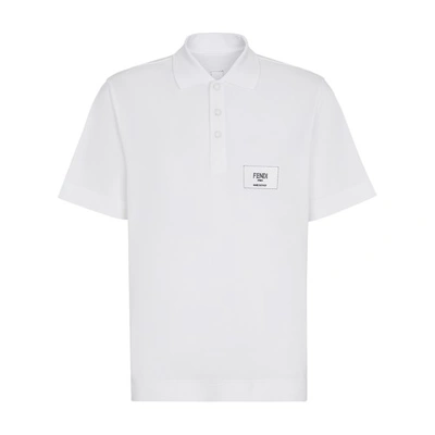 Shop Fendi Polo Shirt With Logo In Blanc