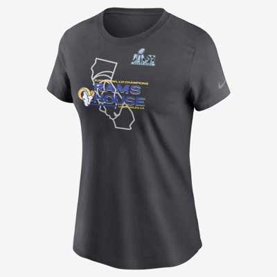 Shop Nike Women's Super Bowl Lvi Champions Hometown (nfl Los Angeles Rams) T-shirt In Grey