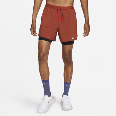 Shop Nike Flex Stride Men's 5" 2-in-1 Running Shorts In Rugged Orange,black