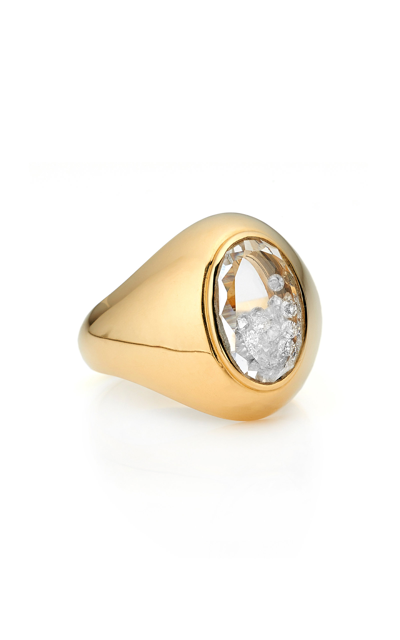 Shop Moritz Glik Women's 18k Yellow Gold Dedinho Signet Ring