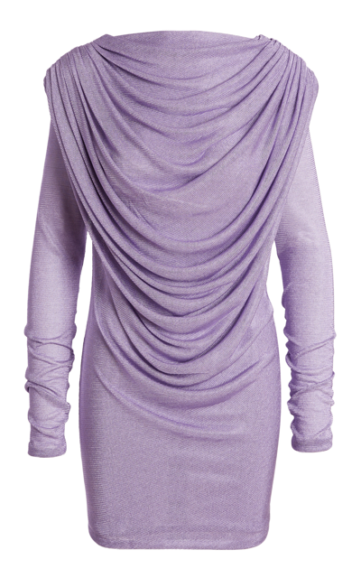 Shop Khaite Women's Taiden Draped Mini Dress In Purple,gold