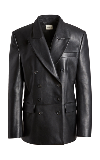 Shop Khaite Women's Tanner Oversized Leather Jacket In Black