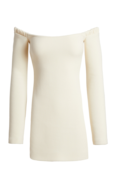 Shop Khaite Women's Octavia Wool Mini Dress In White,green