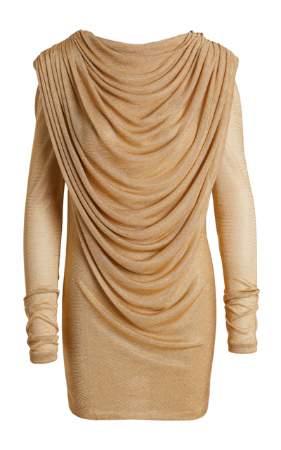 Shop Khaite Women's Taiden Draped Mini Dress In Gold