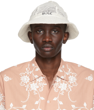 Shop Bode Ssense Exclusive Off-white Mesh Bucket Hat