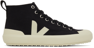 Shop Veja Black & Off-white Canvas Nova High-top Sneakers In Black Pierre