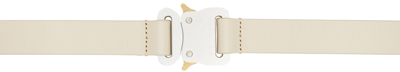 Shop Alyx Off-white Leather Double Buckle Belt In Beg0011 Natural Ligh
