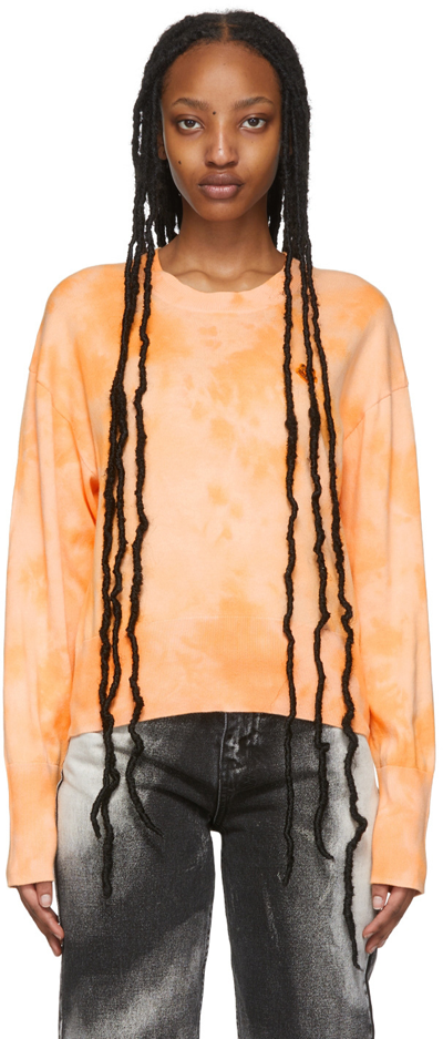Shop Kenzo Orange Tie-dye Tiger Crest Sweater In 35 Peach