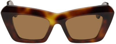 Shop Loewe Tortoiseshell Cat-eye Sunglasses In 5053e Torto