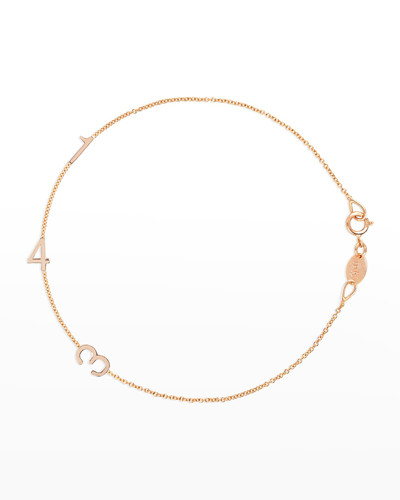 Shop Maya Brenner Designs Mini 3-number Bracelet In Rose Gold
