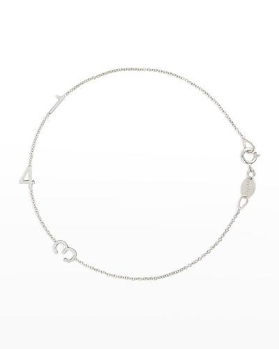 Shop Maya Brenner Designs Mini 3-number Bracelet In White Gold