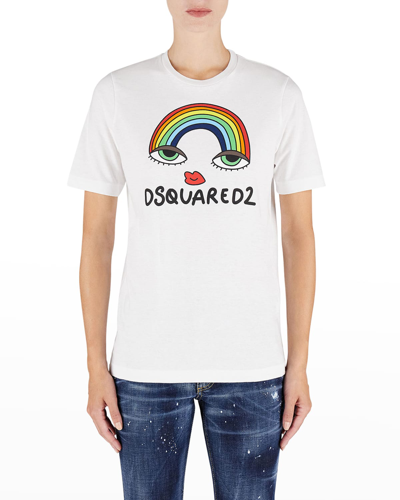 Shop Dsquared2 Rainbow Renny Tee In White