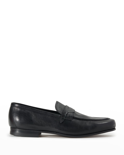 Shop Paul Stuart Men's Soft Leather Penny Loafers In Black