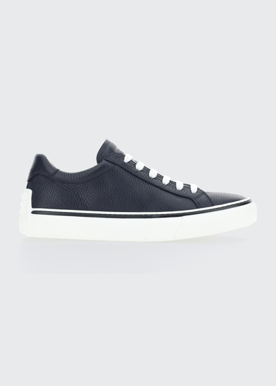 Shop Tod's Men's Casetta Leather Low-top Sneakers, Dark Navy