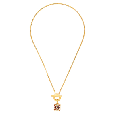 Shop Loewe Anagram 24kt Gold-plated Necklace