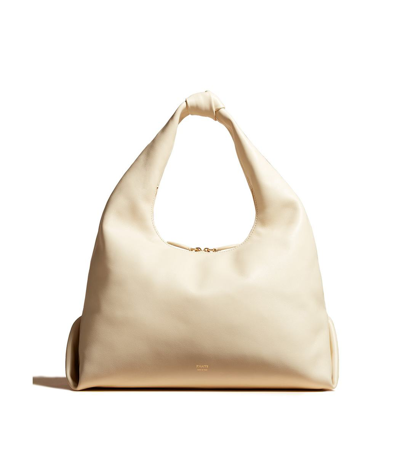 Shop Khaite Large Beatrice Leather Hobo Bag In Cream