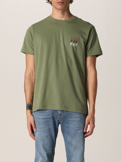 Shop Fay Logo T-shirt In Green