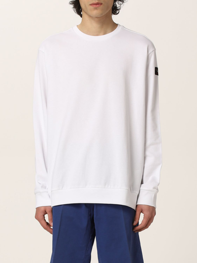 Paul & Shark Cotton Sweatshirt With Logo Patch In White