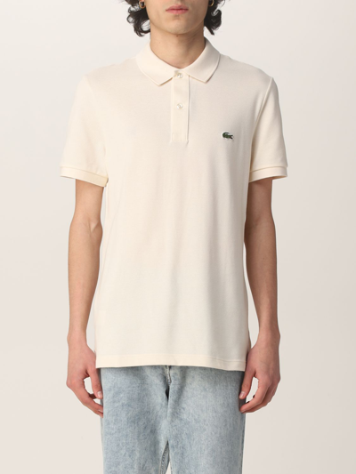 Shop Lacoste Basic Polo Shirt With Logo In Yellow Cream