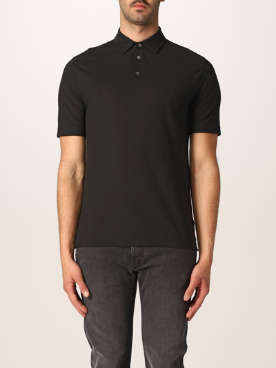Shop Zanone Polo Shirt  Men In Black