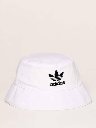 Shop Adidas Originals Bucket Hat In White