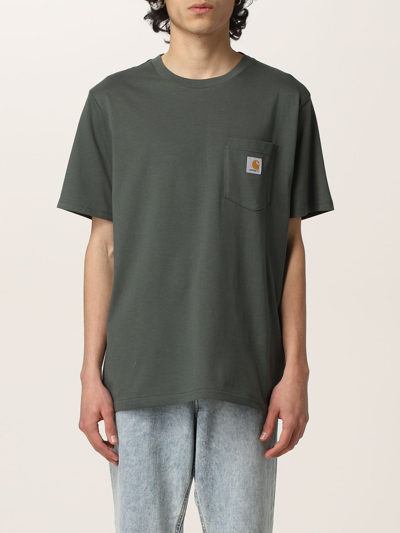 Shop Carhartt T-shirt  Men Color Green