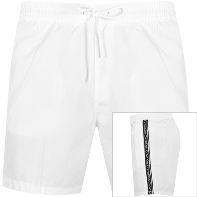 Shop Calvin Klein Logo Swim Shorts White
