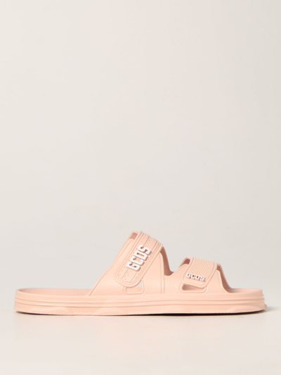 Shop Gcds Rubber Sandals With Logo In Pink