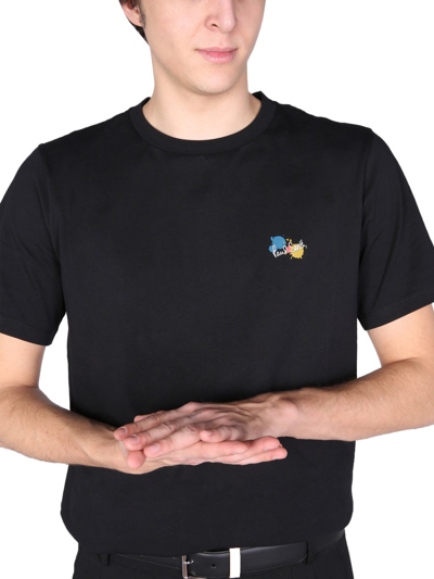 Shop Paul Smith T-shirt With Embroidered Logo In Black