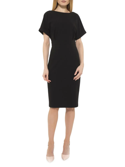 Shop Alexia Admor Women's Jacqueline Rolled-cuff Sheath Dress In Black