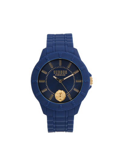 Shop Versus Men's 42mm Stainless Steel & Silicone Strap Watch In Blue